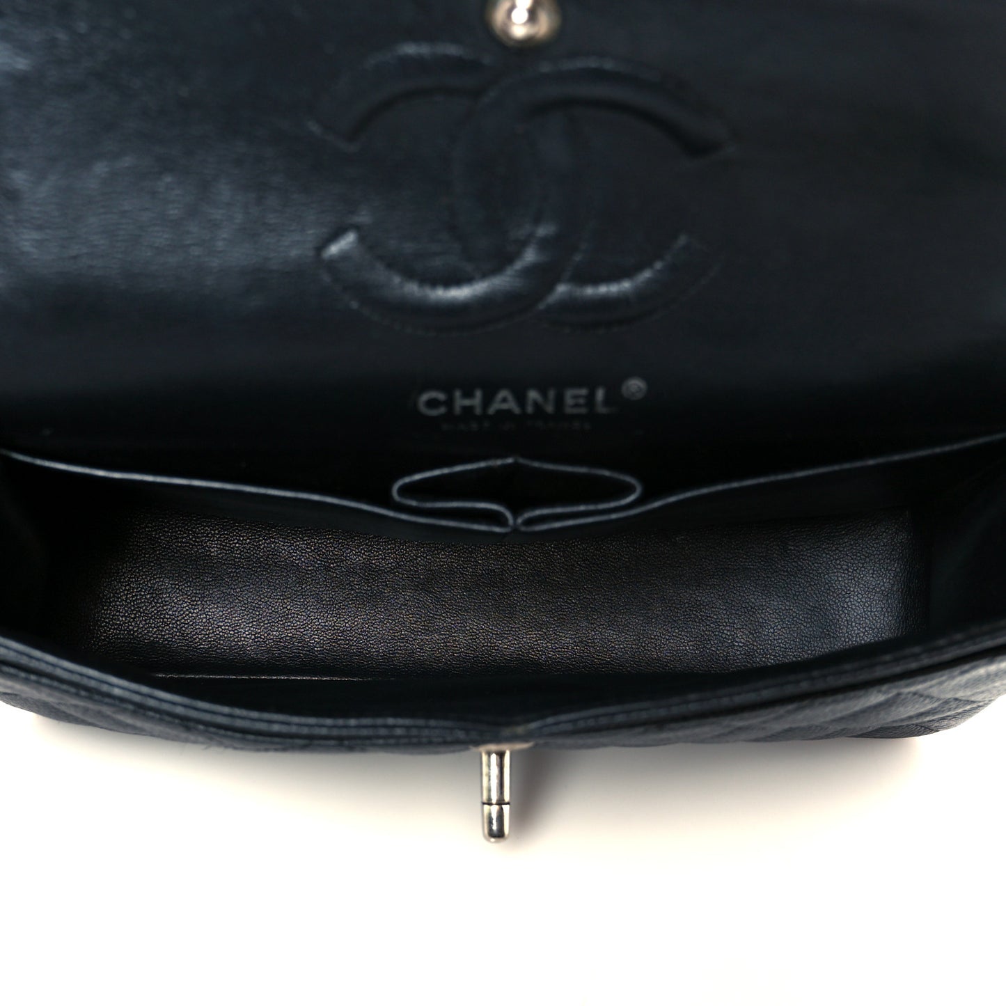 Caviar Quilted Small Double Flap Black