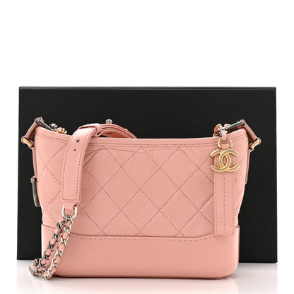 Chanel Aged Calfskin Quilted Small Gabrielle Hobo Light Pink 12 of 12