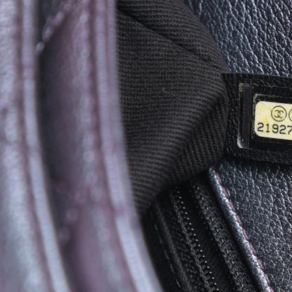 Chanel Iridescent Goatskin Quilted Small Double Carry Waist Chain Flap Purple 7 of 11