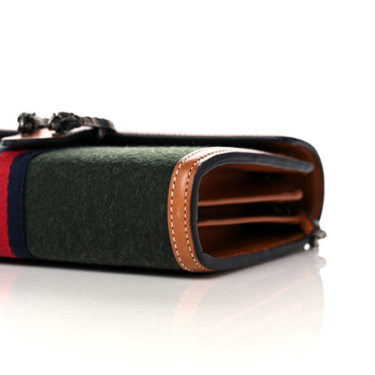 Gucci Loden Fabric Cuoio Harness Web Mini Dionysus Chain Wallet Underwood Harness Brown 9 of 11