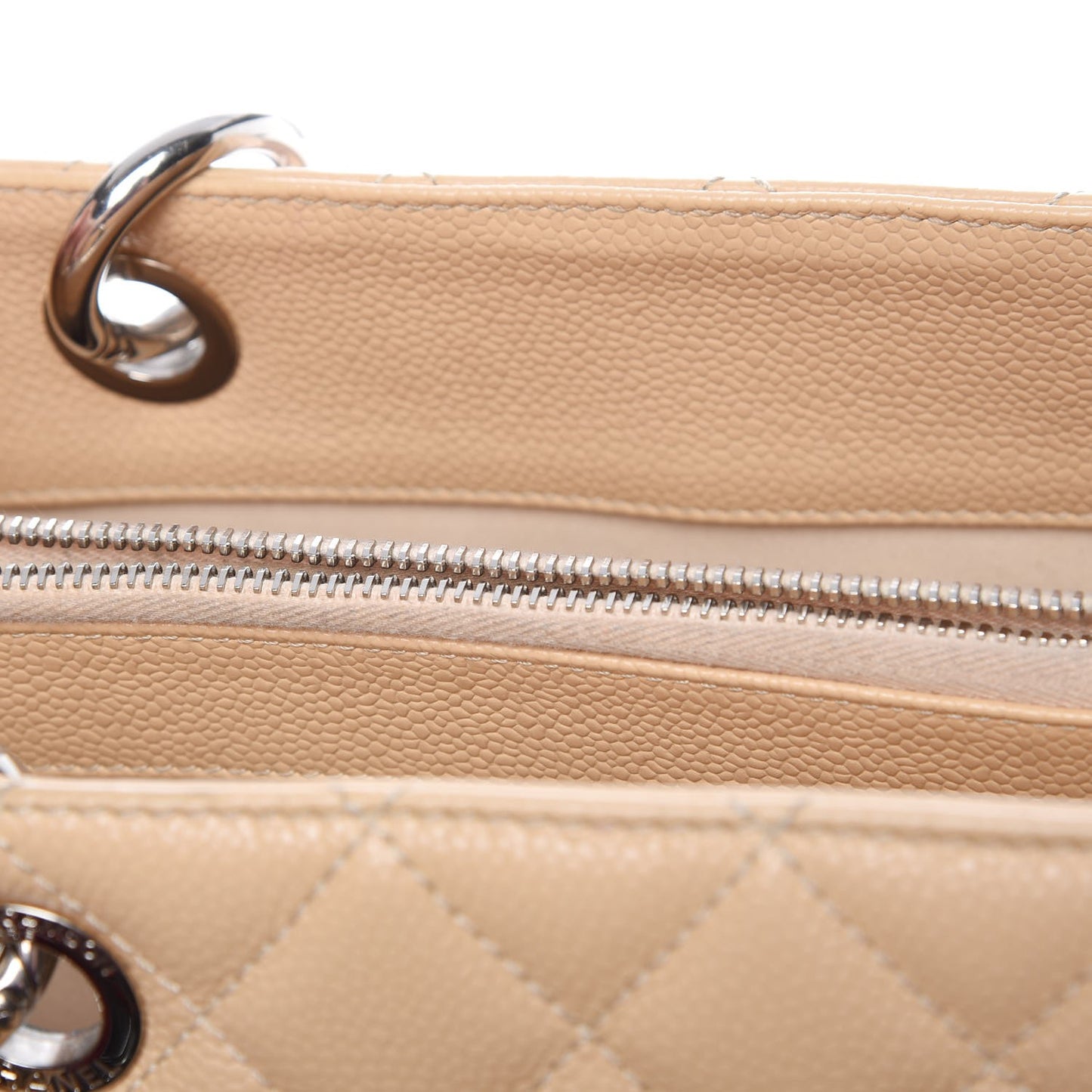 Caviar Quilted Grand Shopping Tote GST Beige Clair