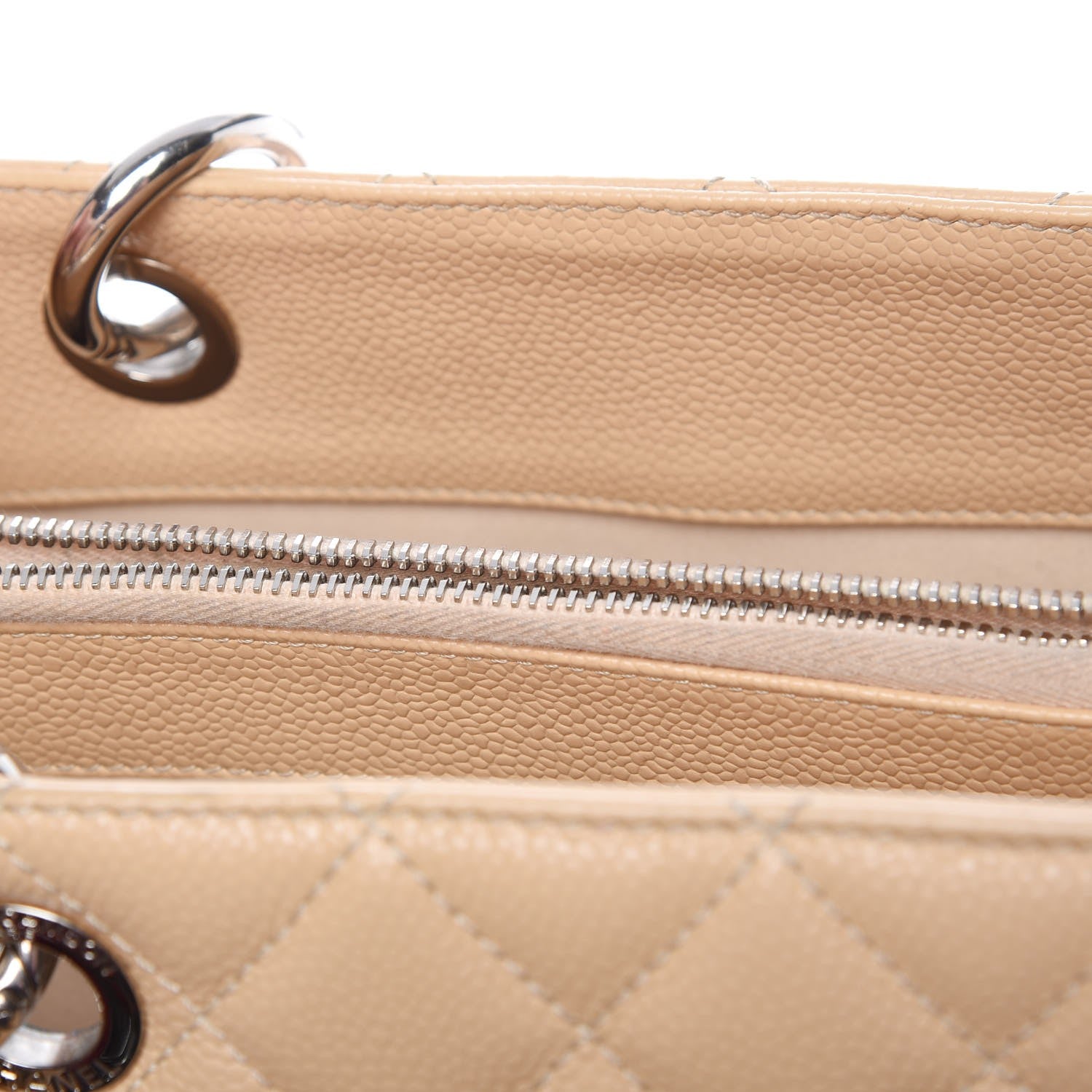 Chanel Caviar Quilted Grand Shopping Tote GST Beige Clair 19 of 28
