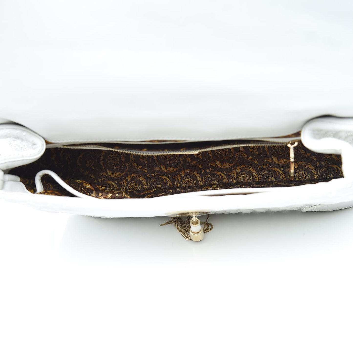 Nappa Barocco Quilted Altea Vanitas Satchel White