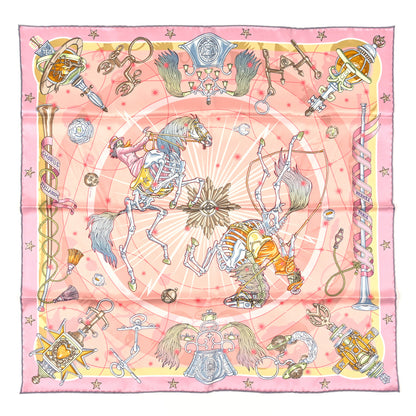 Hermes Silk Chorus Stellarum Scarf 70 Rose Poudre Gris 1 of 3