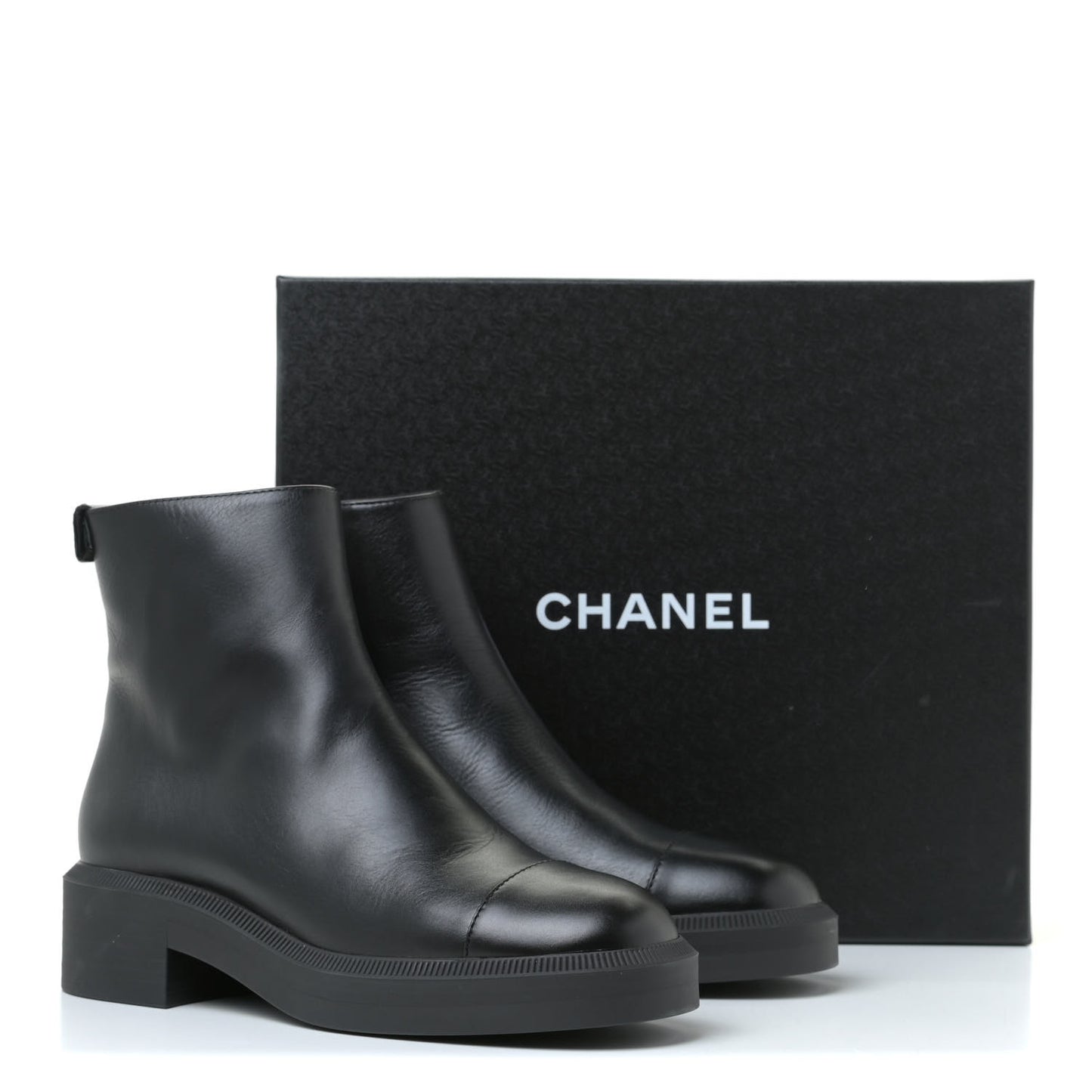 Calfskin Logo Boots 39.5 Black