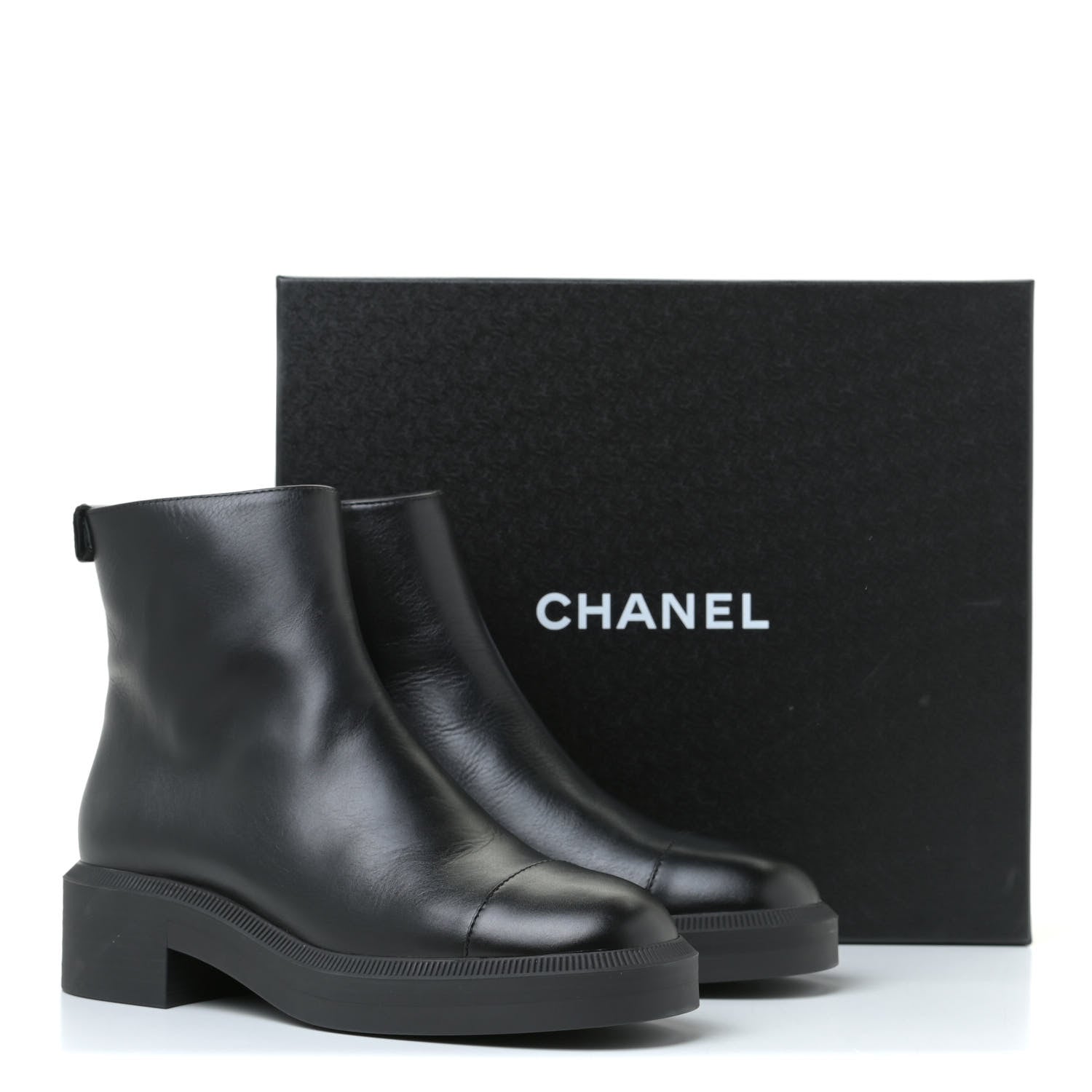 Chanel Calfskin Logo Boots 39.5 Black 12 of 12