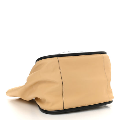 Proenza Schouler Calfskin Snakeskin Embossed XL Ruched Tote Beige White 5 of 11