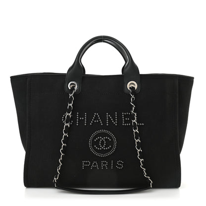 Chanel Canvas Pearl Medium Deauville Tote Black 1 of 13
