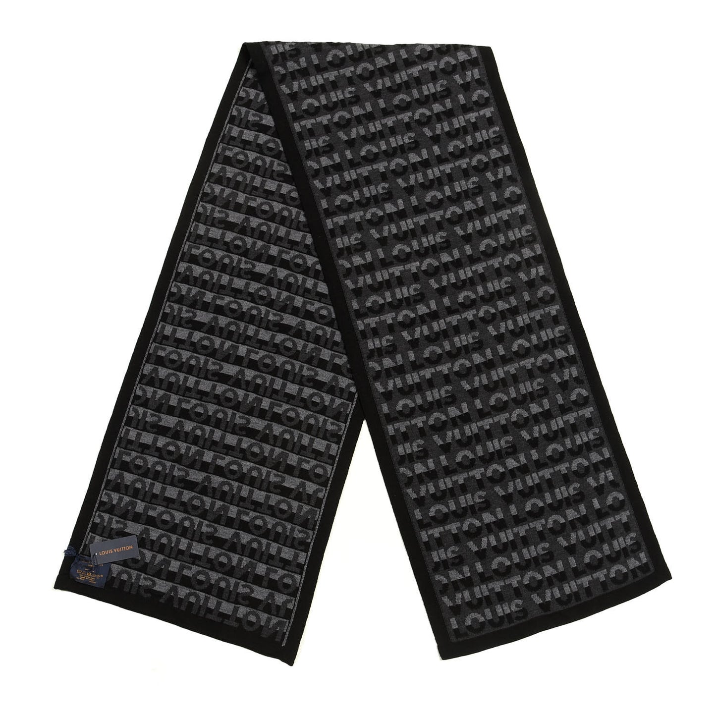 Wool LV Split Scarf Anthracite