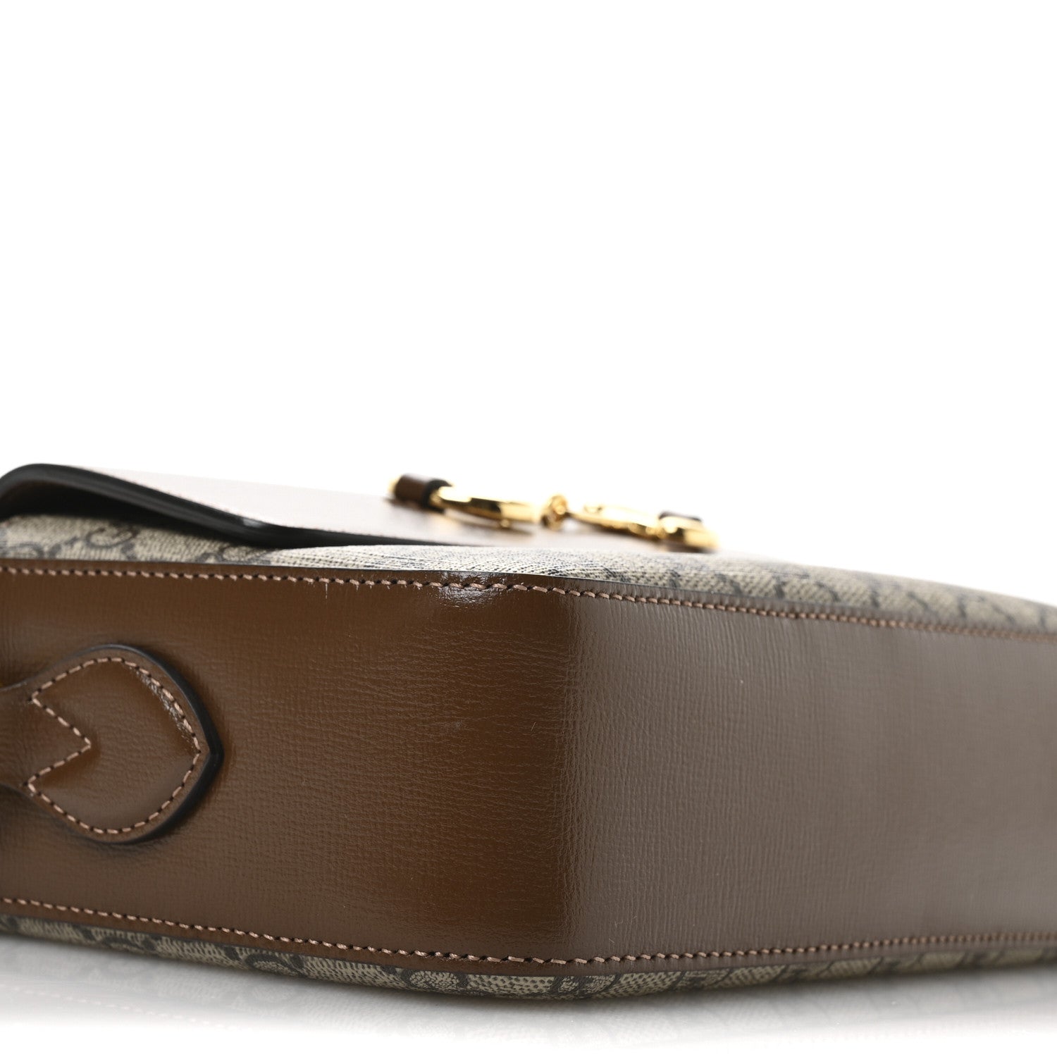 Gucci GG Supreme Monogram Small Horsebit 1955 Shoulder Bag Beige Brown Sugar 9 of 11