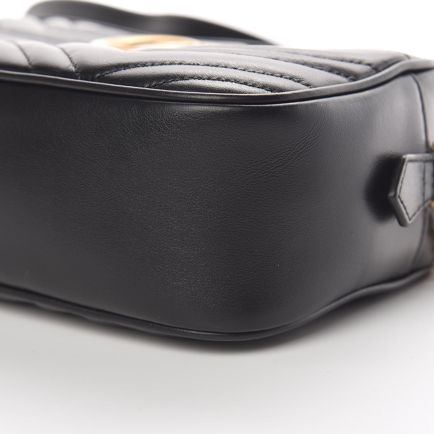 Calfskin Matelasse Small GG Marmont Chain Shoulder Bag Black