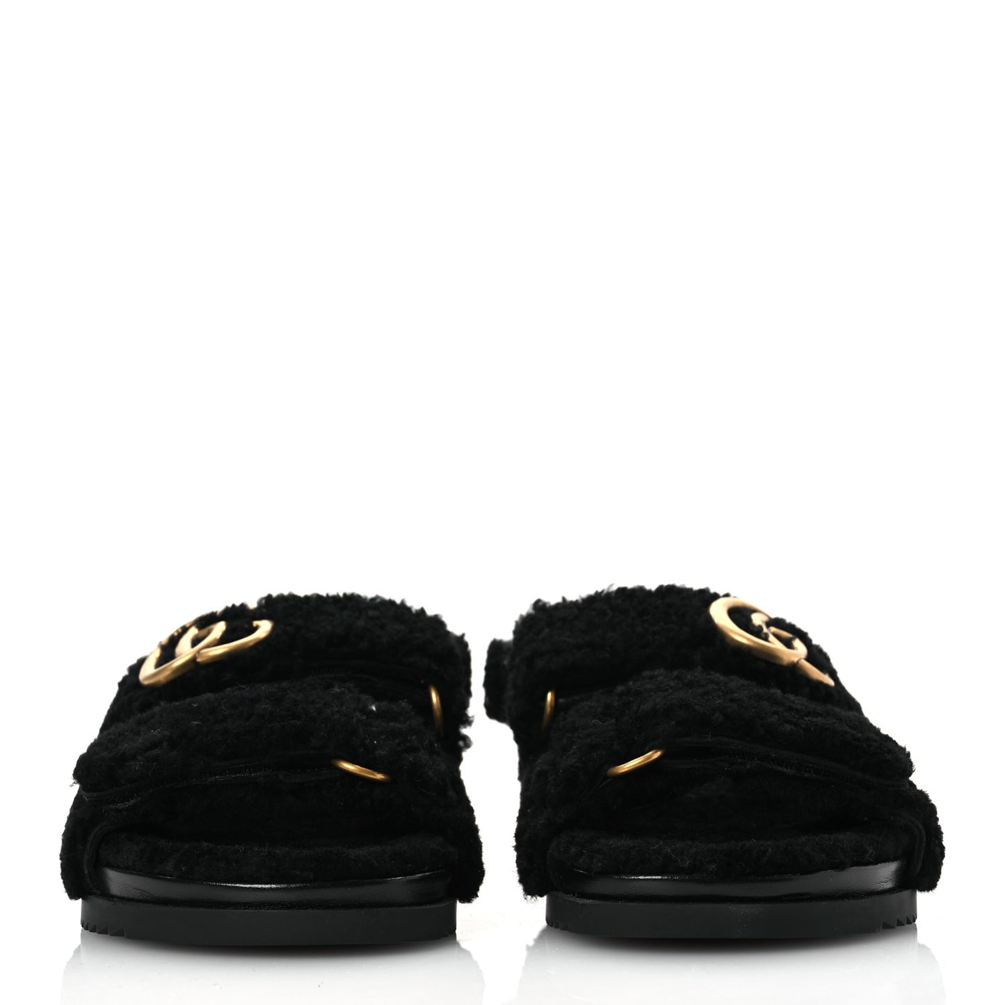 Merino Wool Interlocking G Dad Sandals 37 Black