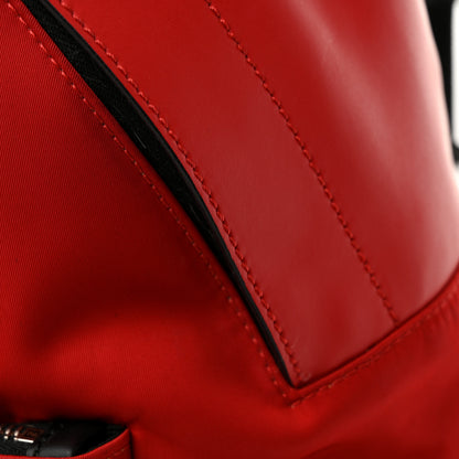 Fendi Nylon Vitello Liberty Vitello Dolce Monster Eyes Rounded Backpack Red Black 12 of 16