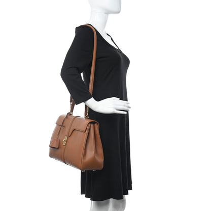 Celine Grained Calfskin Classique 16 Top Handle Bag Tan 2 of 11