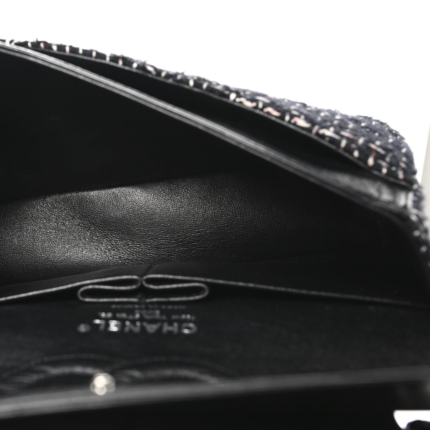 Chanel Tweed Quilted Medium Double Flap Black Multicolor 5 of 11