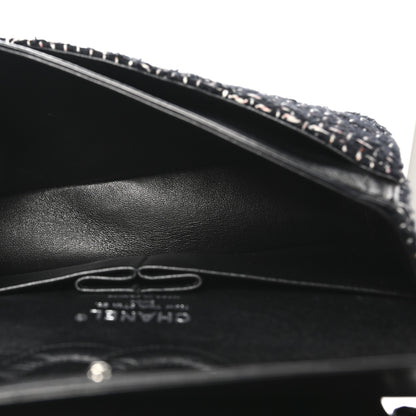 Chanel Tweed Quilted Medium Double Flap Black Multicolor 5 of 11