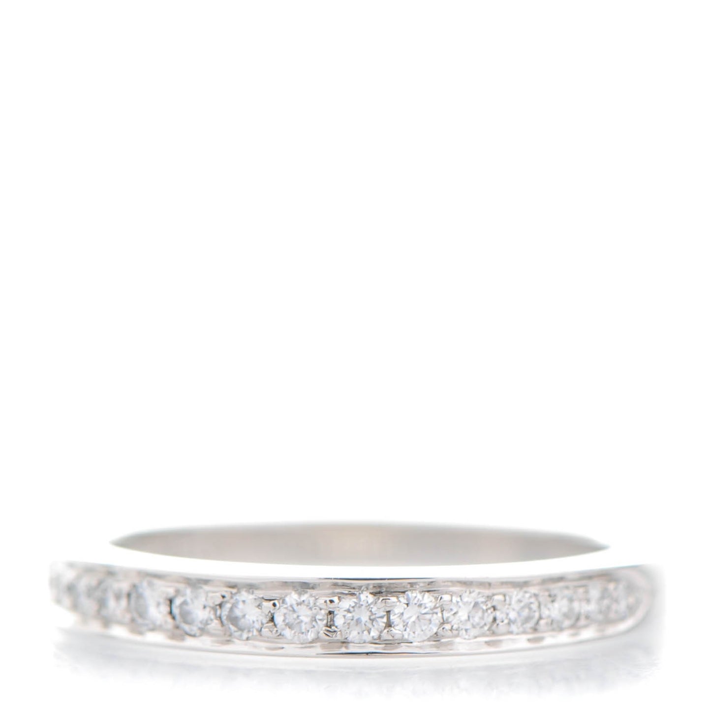 Platinum Diamond Half Circle Wedding Band Ring 6.25
