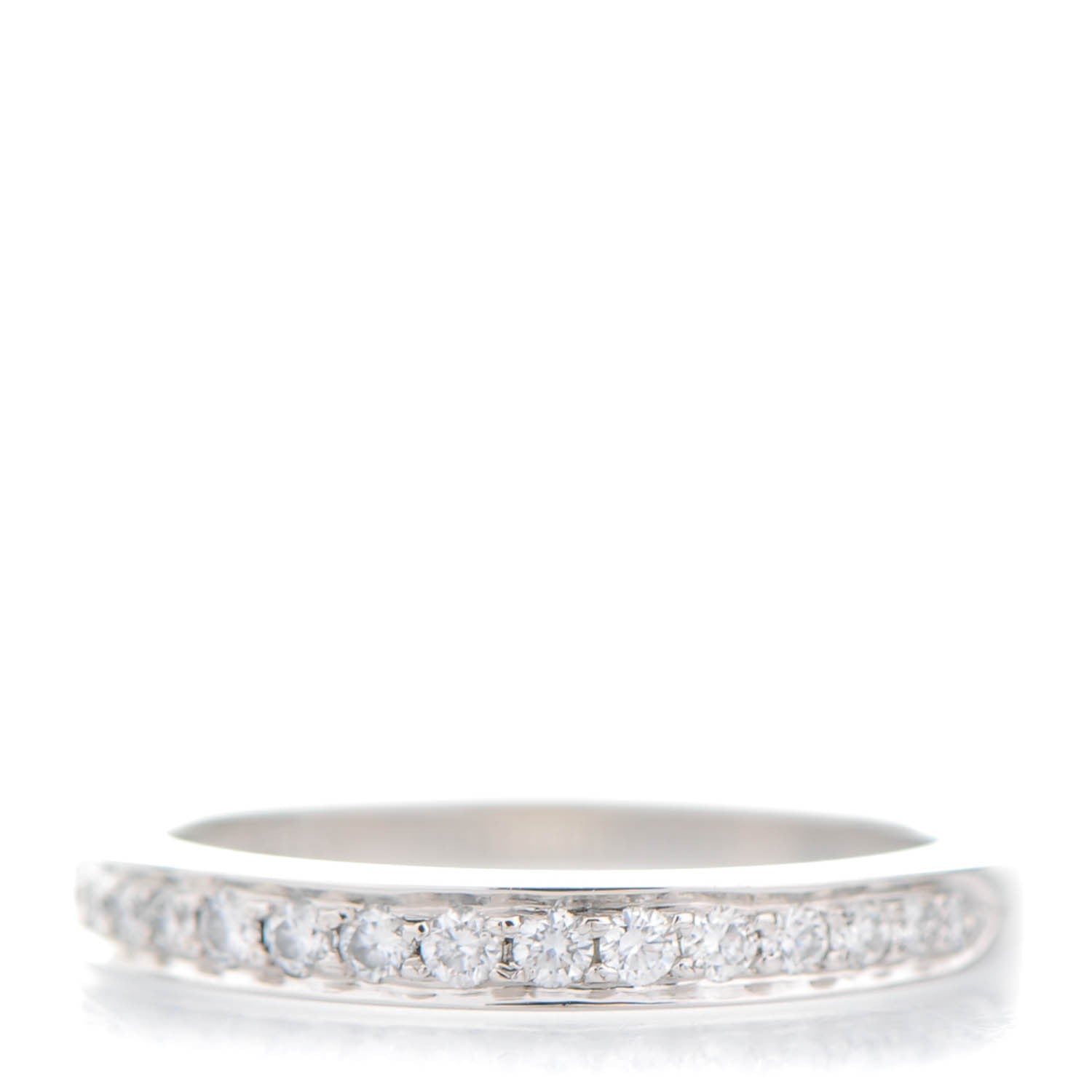 Tiffany Platinum Diamond Half Circle Wedding Band Ring 6.25 1 of 7