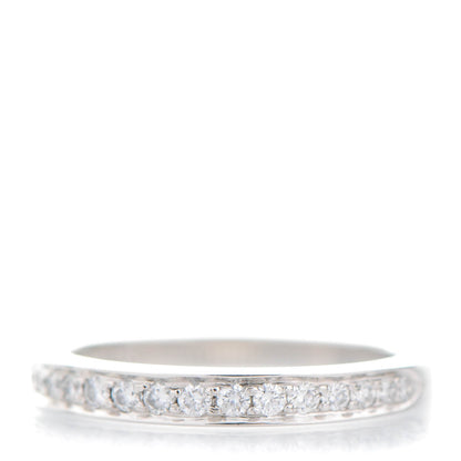 Tiffany Platinum Diamond Half Circle Wedding Band Ring 6.25 1 of 7