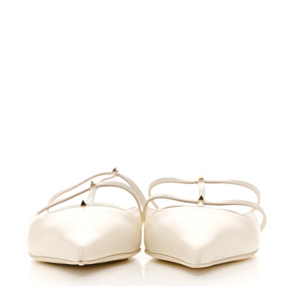 Valentino Garavani Calfskin Rockstud Wispy Mules 37.5 Ivory 3 of 10