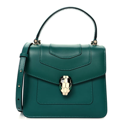 Bulgari Calfskin Serpenti Forever Top Handle Emerald Green 2 of 19