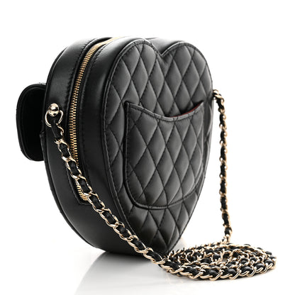 Chanel Lambskin Quilted CC In Love Heart Bag Black 3 of 10