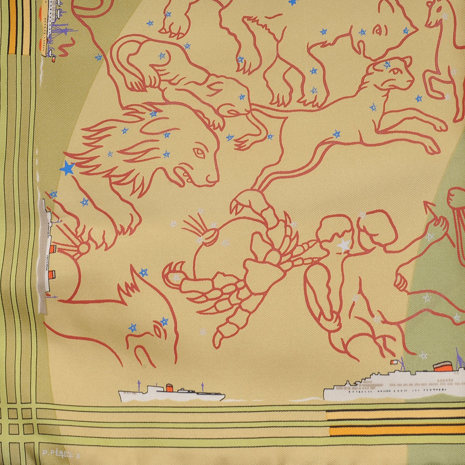 Hermes Silk Constellation Pocket Square Scarf 6 of 7