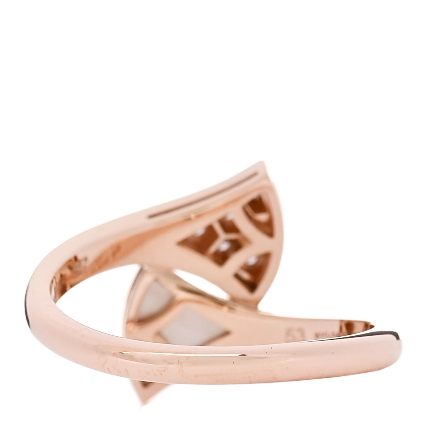 18K Rose Gold Diamond Mother of Pearl Divas' Dream Ring 53 6.5
