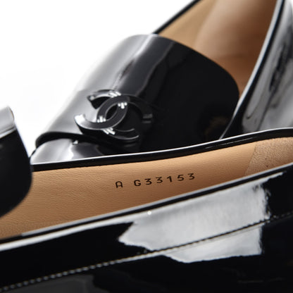 Chanel Patent Calfskin CC Loafers 39.5 Black 8 of 9