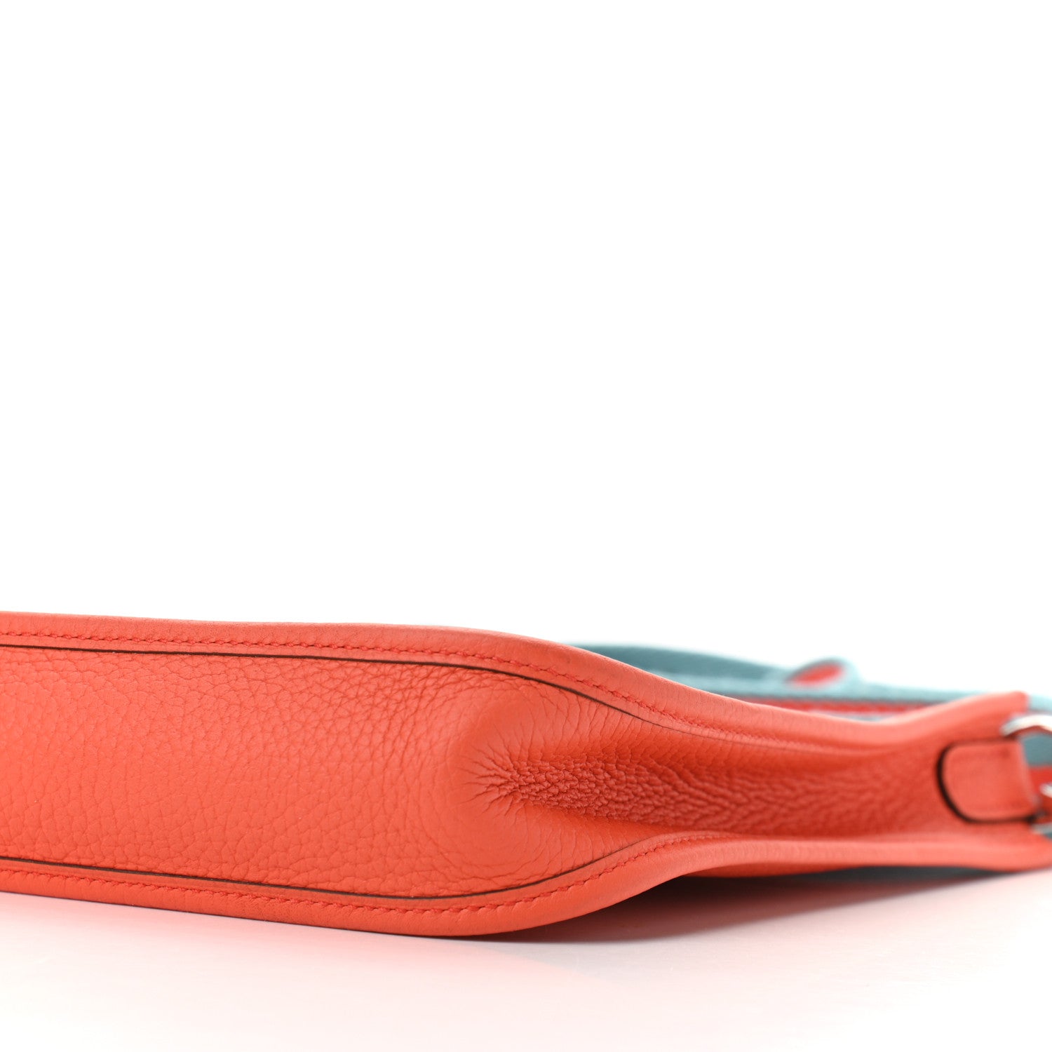 Hermes Taurillon Clemence Amazone Evelyne TPM Orange Poppy Bleu Saint Cyr 10 of 11