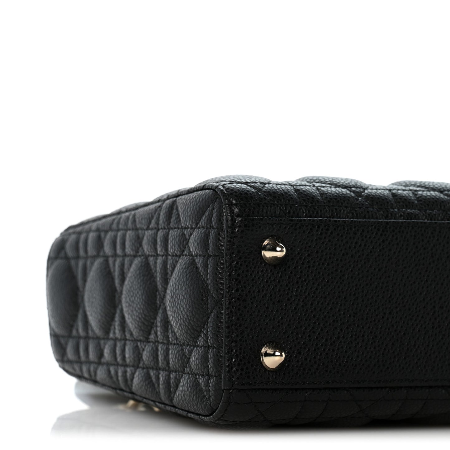 Grained Calfskin Cannage Small Lady Dior Black