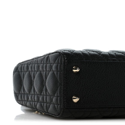 Christian Dior Grained Calfskin Cannage Small Lady Dior Black 9 of 11