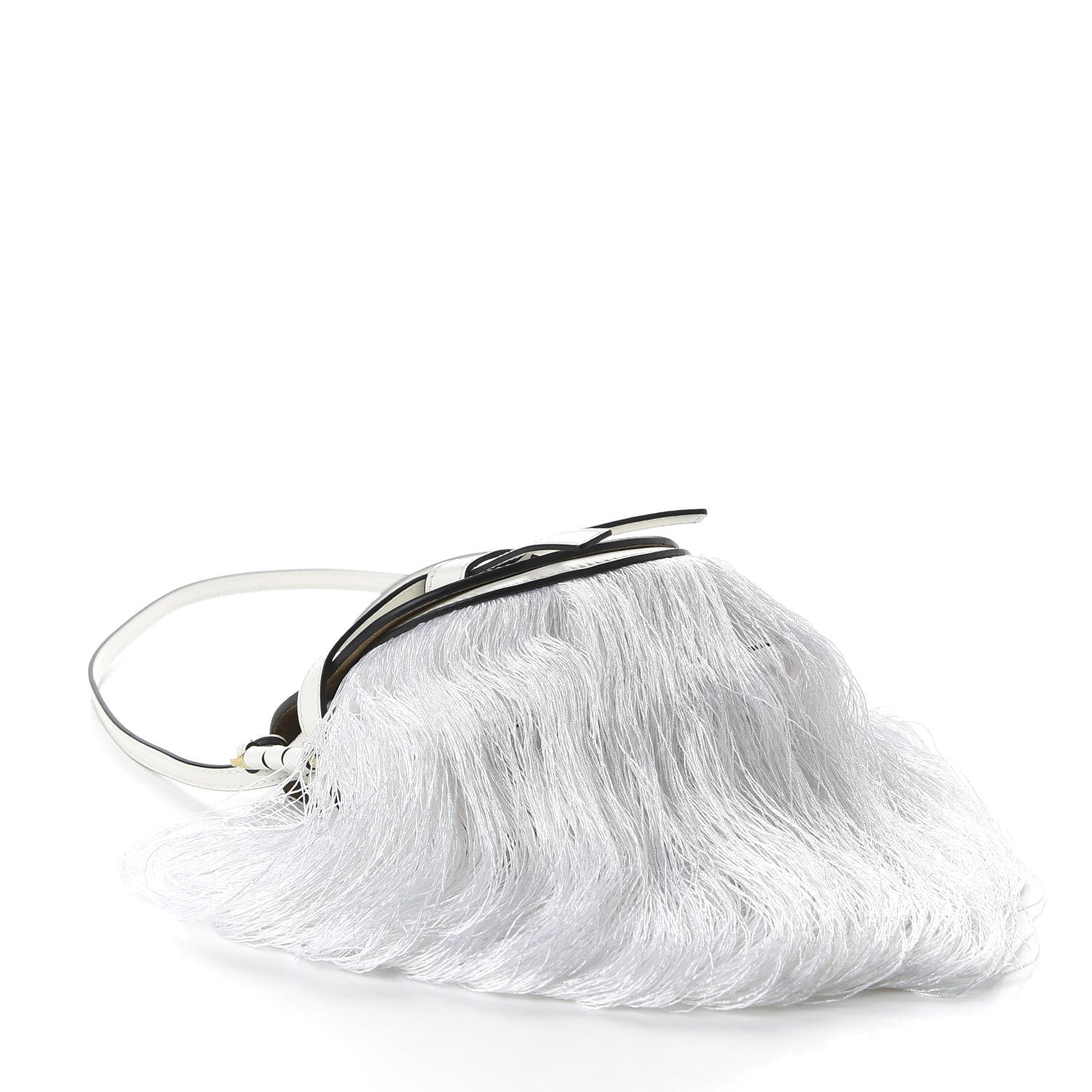 Loewe Calfskin Mini Fringe Gate Crossbody Bag White 5 of 10