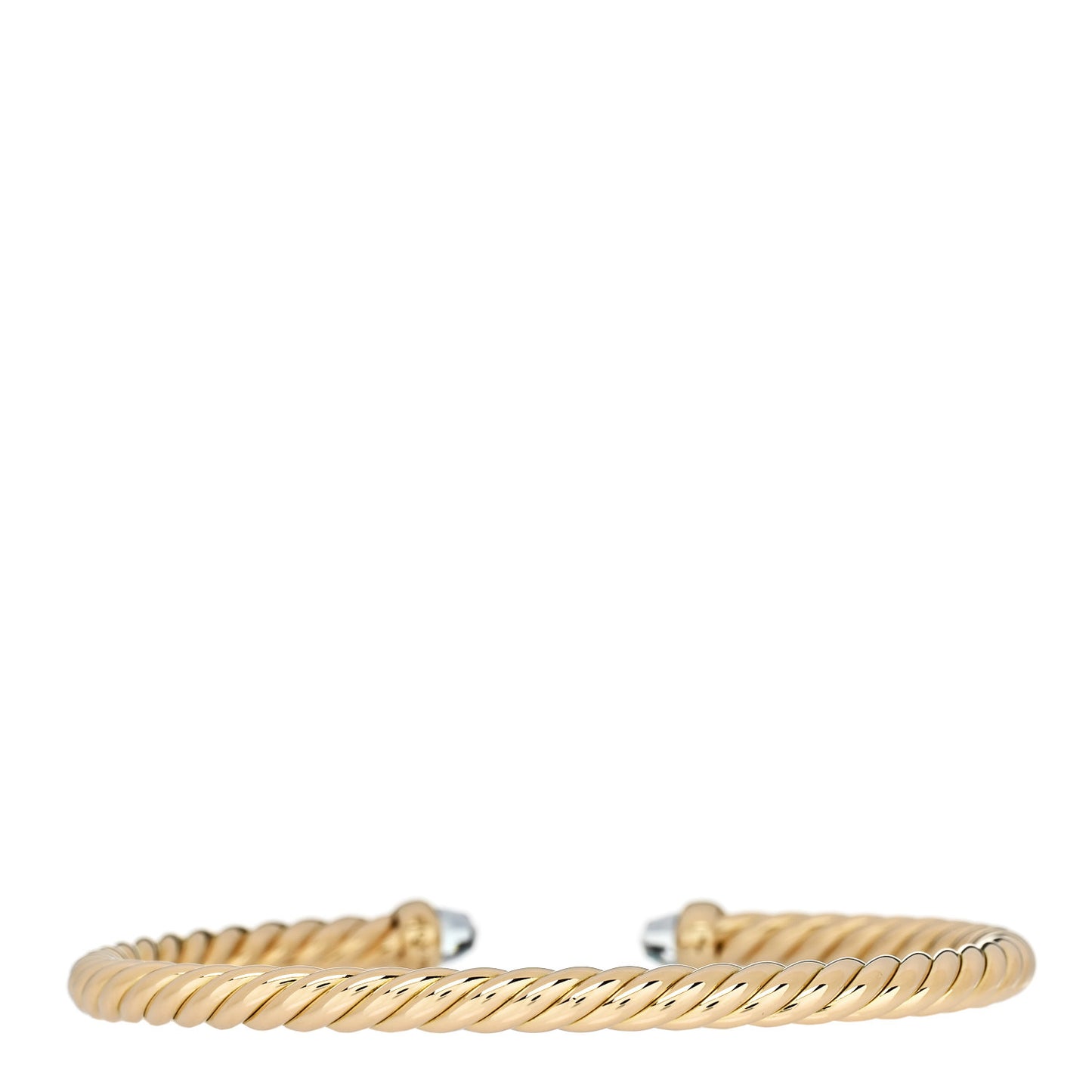 18K Yellow Gold Diamond Aquamarine 4mm Cablespira Bracelet