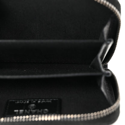 Chanel Iridescent Caviar Chevron Quilted Zip Around Coin Purse Black 5 of 7