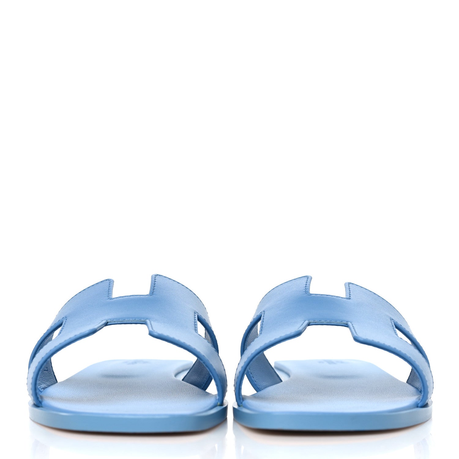 Hermes Box Calfskin Oran Sandals 39 Bleu Cameo 2 of 9