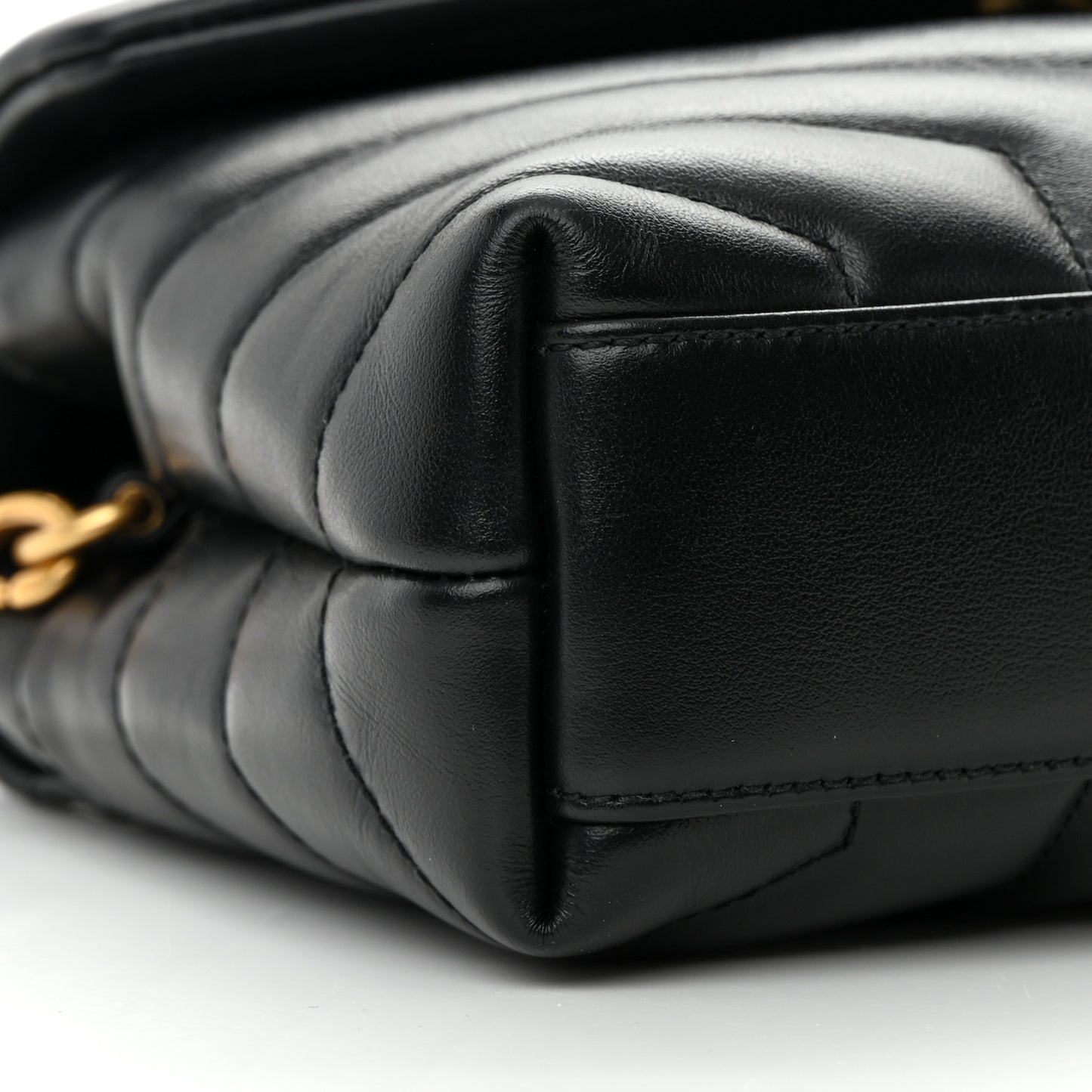 Calfskin Y Quilted Monogram Toy Loulou Crossbody Bag Black