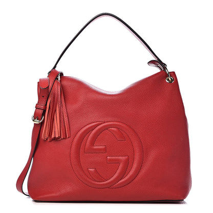 Gucci Pebbled Calfskin Large Soho Hobo Tabasco Red 1 of 15