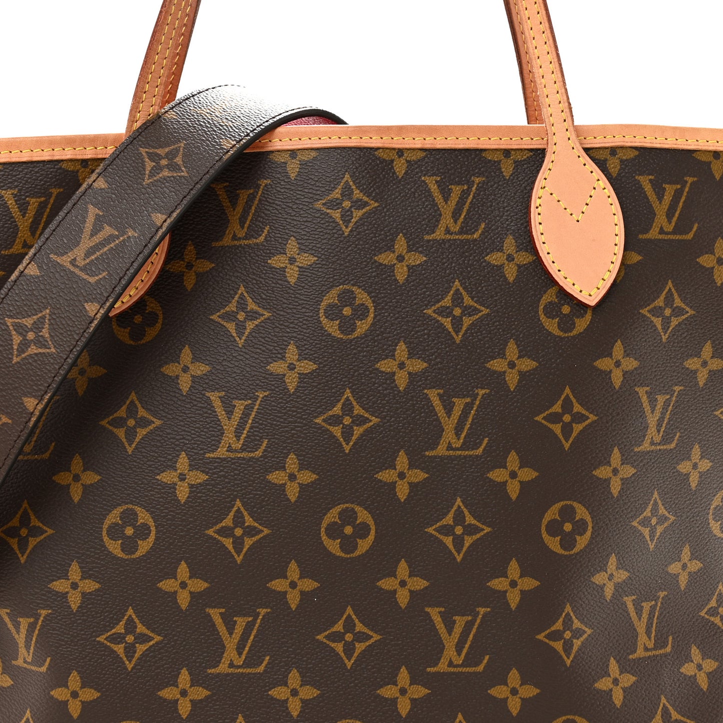 Monogram Inside Out Neverfull Bandouliere MM Rose Pondichery