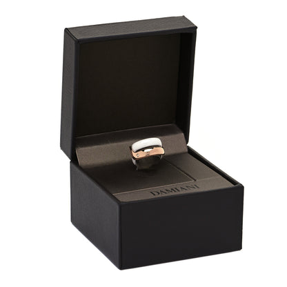 Damiani 18K Pink Gold White Ceramic Diamond Abbracio Ring 49 5 5 of 5