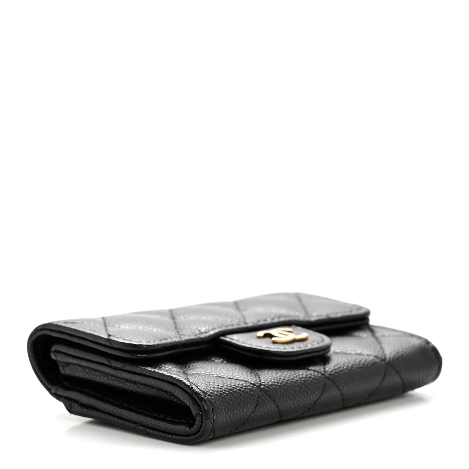 Chanel Caviar Quilted Flap Card Holder Wallet Black 4 of 9