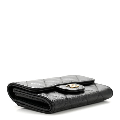 Chanel Caviar Quilted Flap Card Holder Wallet Black 4 of 9