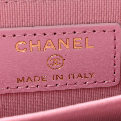 Chanel Lambskin Quilted Chanel 19 Zip Around Coin Purse Wallet Light Pink 6 of 9