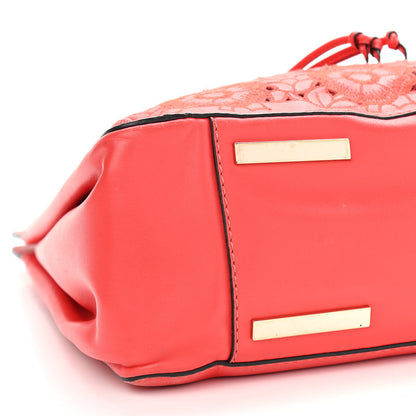 Valentino Garavani Vitello Lace Demetra Satchel Coral 9 of 13