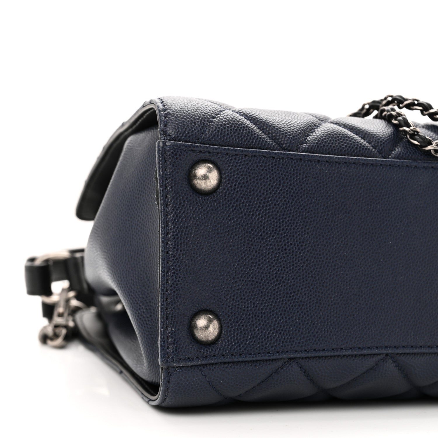 Chanel Caviar Quilted Small CC Bucket Bag Navy 9 of 10
