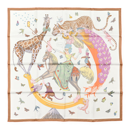 Hermes Silk Hermes Story Scarf 90 White Beige Multicolor 1 of 4
