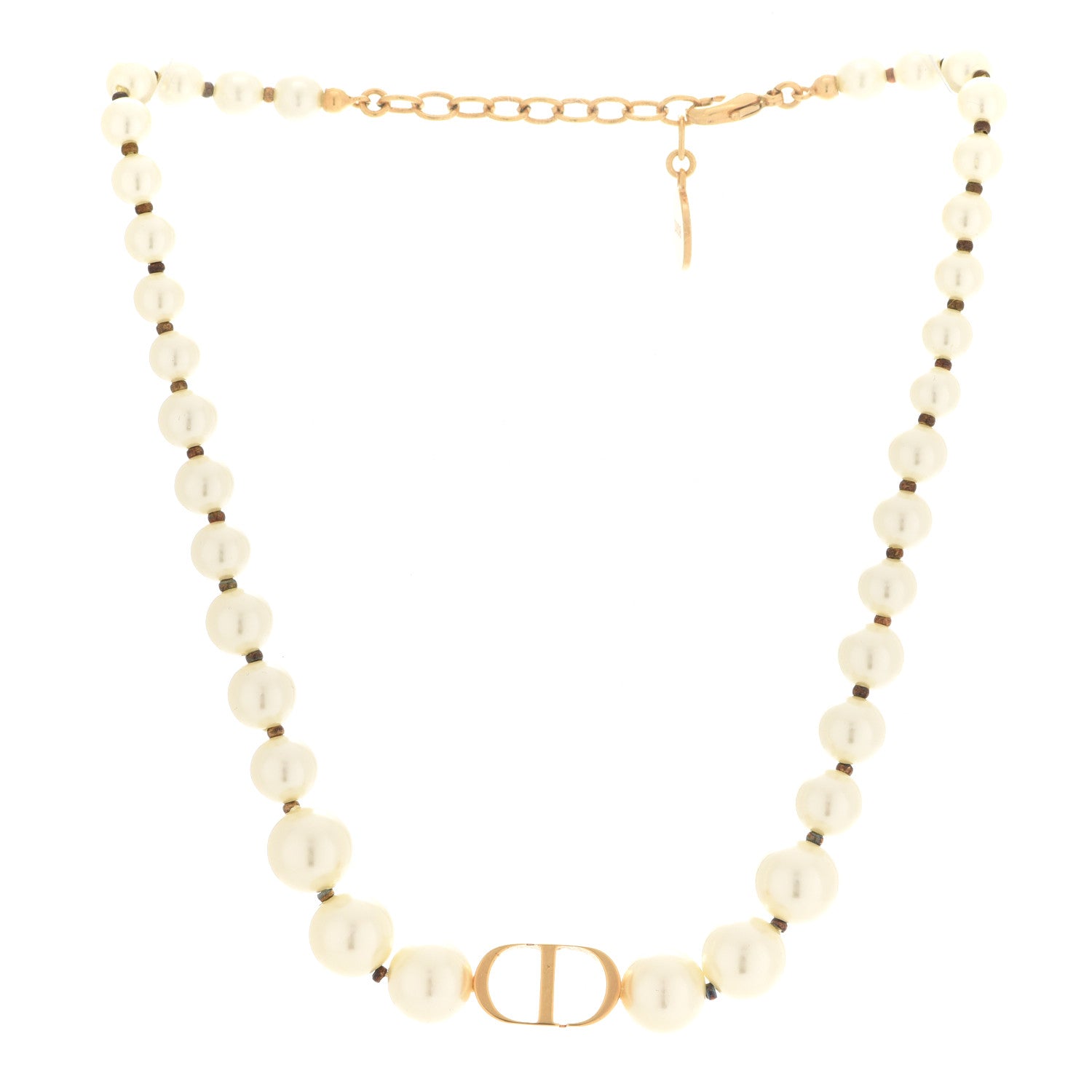 Christian Dior Pearl 30 Montaigne Choker Necklace Gold 3 of 7