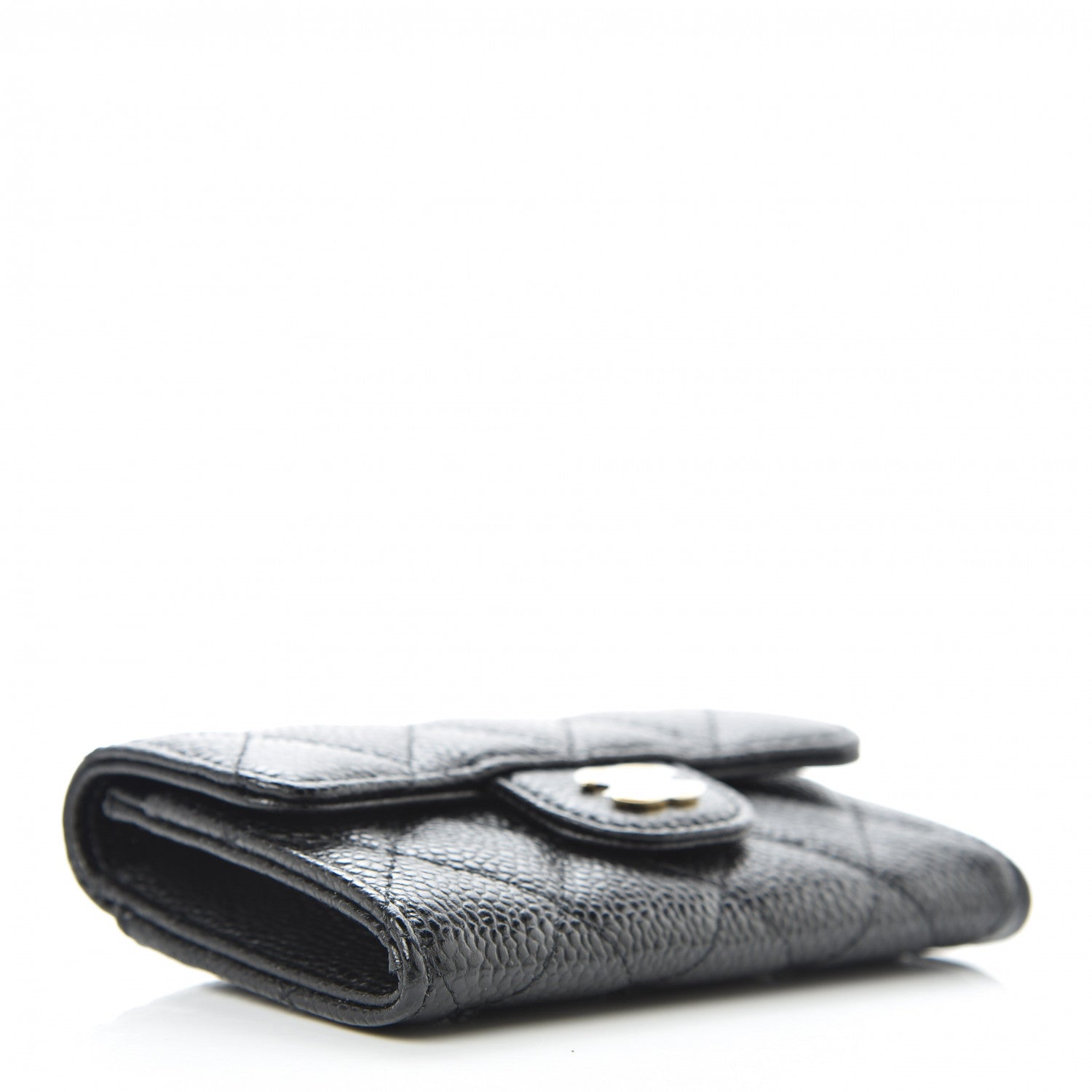 Chanel Caviar Quilted Flap Card Holder Wallet Black 4 of 10