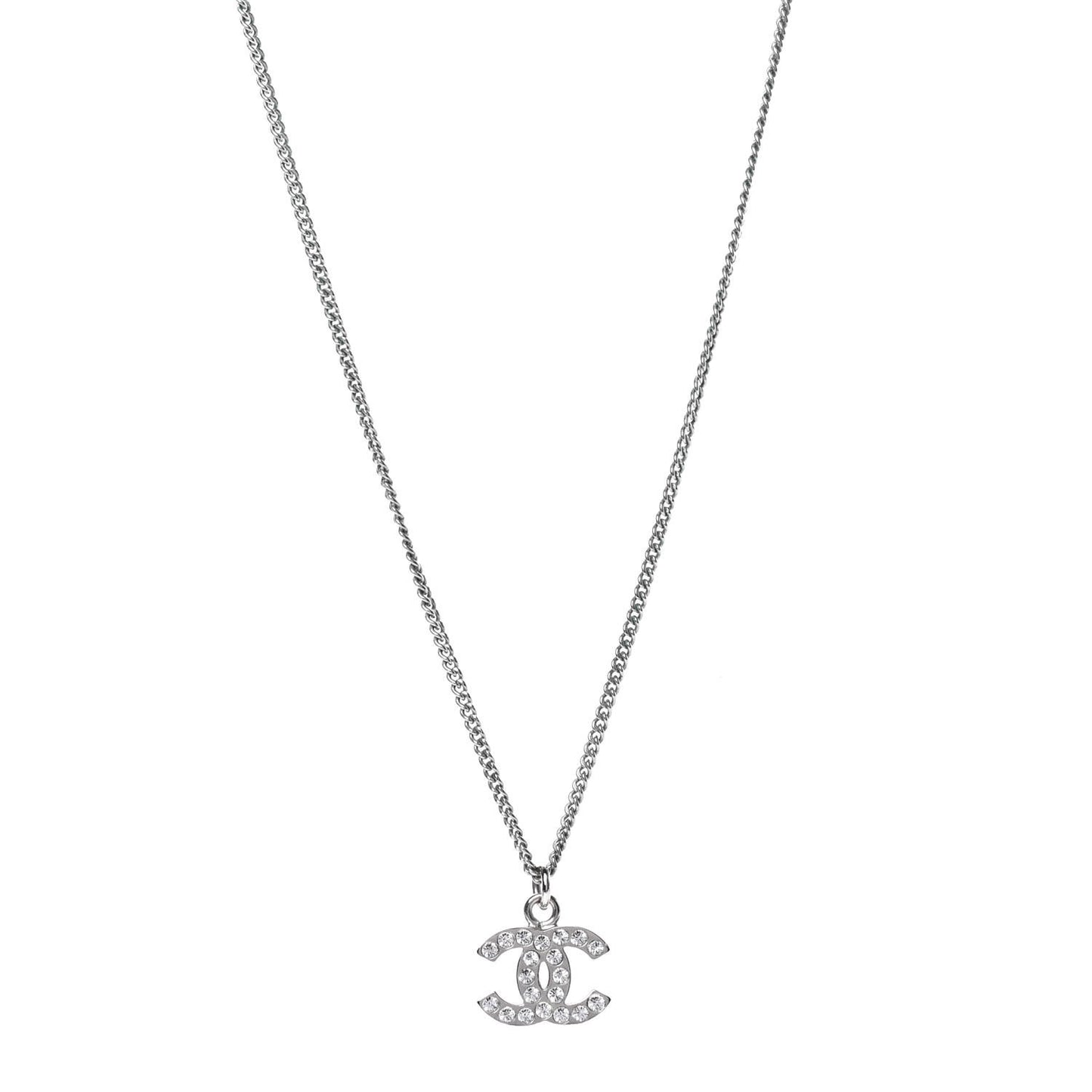 Crystal Timeless CC Necklace Silver