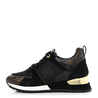 Louis Vuitton Suede Monogram Run Away Sneakers 35 Black 1 of 9